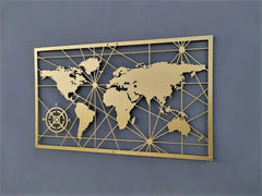 World Map Wall Decor (Set of 3)