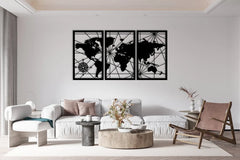 World Map Wall Decor (Set of 3)