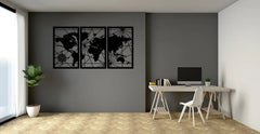 World Map Wall Decor (Set of 3)